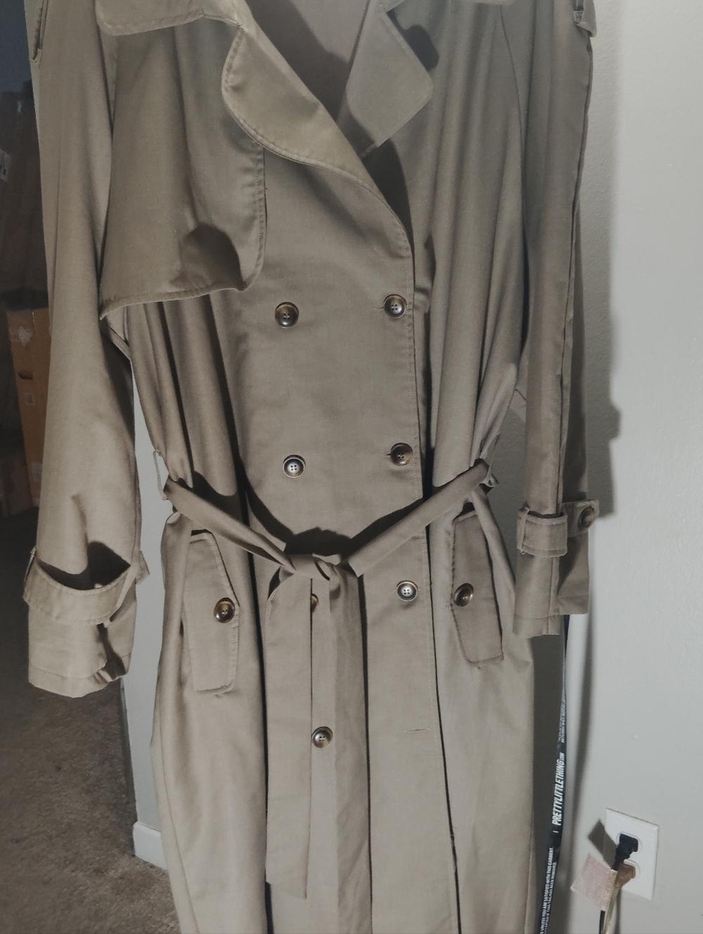 PrettyLittleThing Beige Trench Coat with Belt
